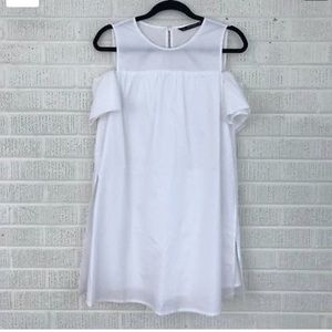 Zara Off The Shoulder Poplin Romper Dress